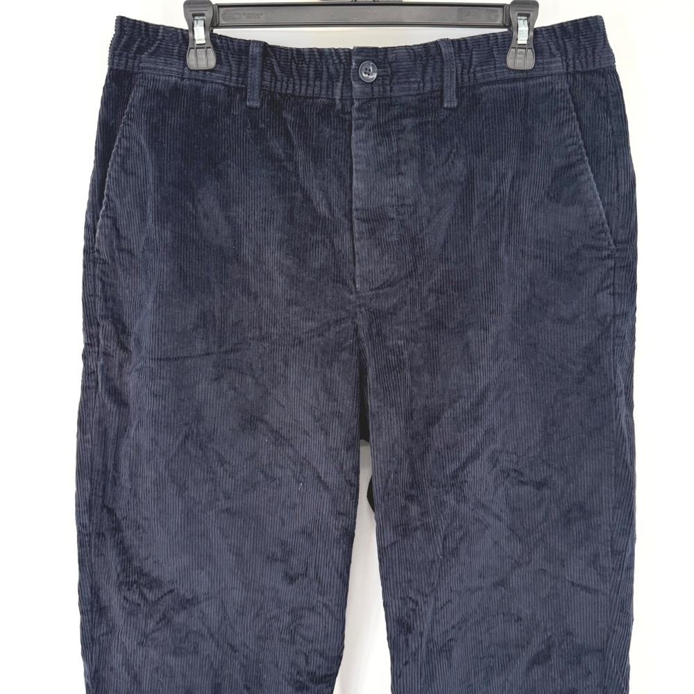 Gap Corduroy Pants Mens Medium Navy Blue Elastic Back Stretch Casual Trousers